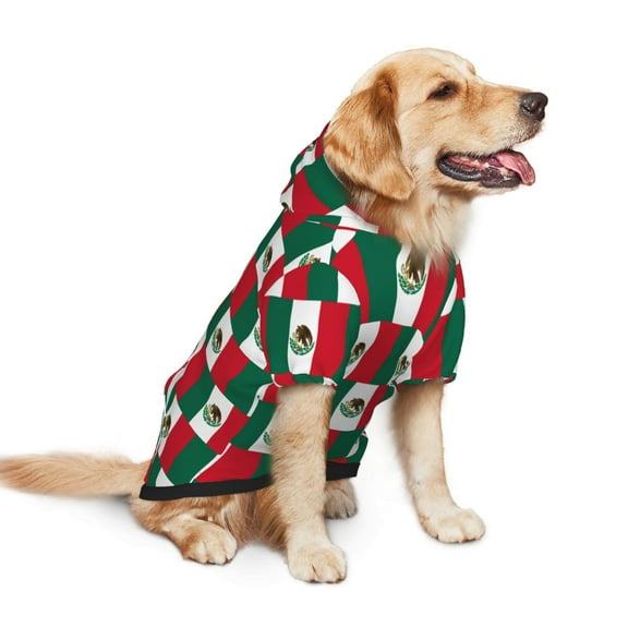 Mexico-Flag Dog Hoodie Pet Coat for Medium and Large Dogs Daily Use Small