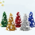 thumbnail image 2 of AMERTEER 5 Pcs Mini Simulative Christmas Tree Shape Shinny Decoration Metalic DIY Desktop Tree Model Party Decor with Pentagram Pendants (Golden Silver Red Blue Green), 2 of 4