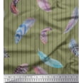 thumbnail image 1 of Soimoi Cotton Jersey Fabric Stripe Feather Print Fabric by Yard 58 Inch Wide, 1 of 1