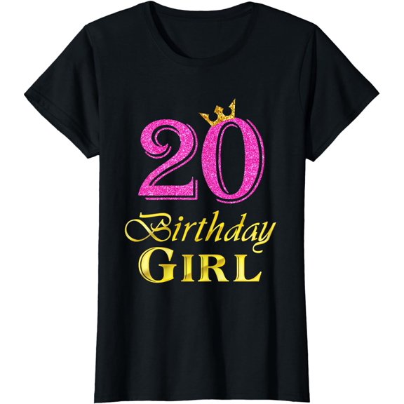 20th Birthday Girl Princess Shirt 20 Years Old 20th Birthday T-Shirt