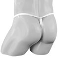 thumbnail image 4 of Summercome Men's Sexy Thong Pouch Underwear Seamless Chain Ring G-Strings Low Rise Butt-Flaunting Stretch Jock-Straps With Ball Pouch, White, 4 of 9