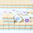 thumbnail image 6 of 4 Layer Mahjong Tiles American Mahjong Tile Set 160 Acrylic Layered Mahjong Tiles with Clear Engraving and Carrying Bag for Home Travel Game Nights (Yellow), 6 of 14