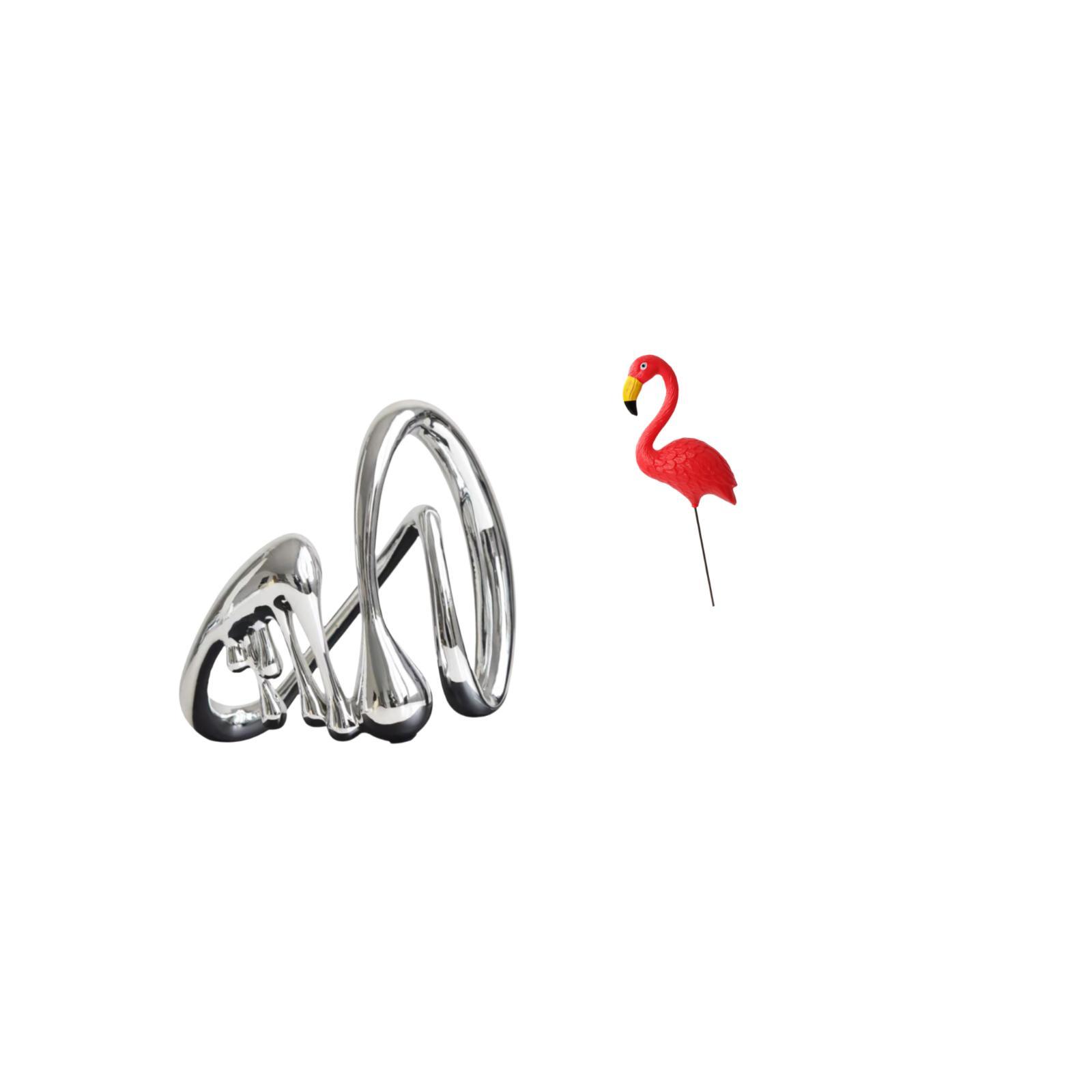 Abstract Art Statue Flamingo Garden Stake Resin Craftwork for Yard Shelf Living Room Display