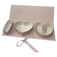 thumbnail image 4 of HILABEE Empty Flower Gift Box Letter Shaped Packaging Box Fillable Cardboard Container Decorative Gift Box Creative Ribbon Wrapping Suitable for Weddings Valentines Day Mothers Day Birthday Pink, 4 of 8