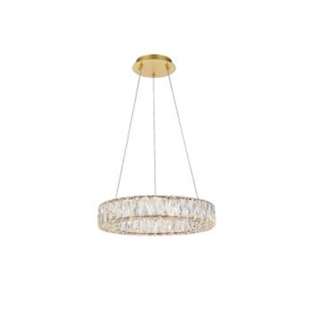 Elegant Lighting 3503D17G Monroe integrated LED Chip Light Gold Pendant Clear Royal Cut Crystal