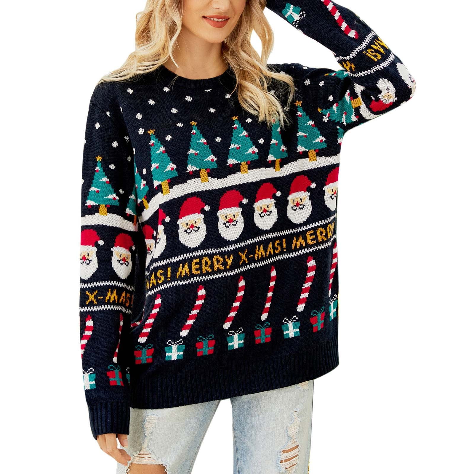 HSMQHJWE Womens Petite Sweaters Zippe Wool Sweater Christmas Sweater Funny Christmas Sweaters Womens