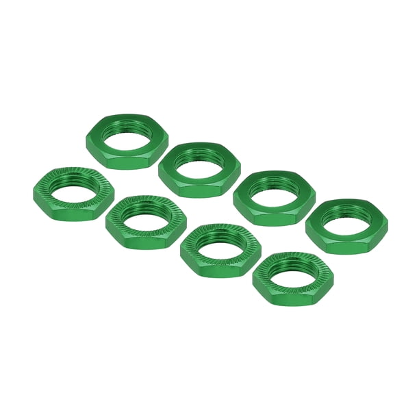 17mm Tuerca de Rueda RC de Aluminio Rosca M12X1.0mm Tuerca Hexagonal para Coche de Modelo RC 1/8 Camiones Todo Terreno Piezas Mejoradas 8Pcs Verde
