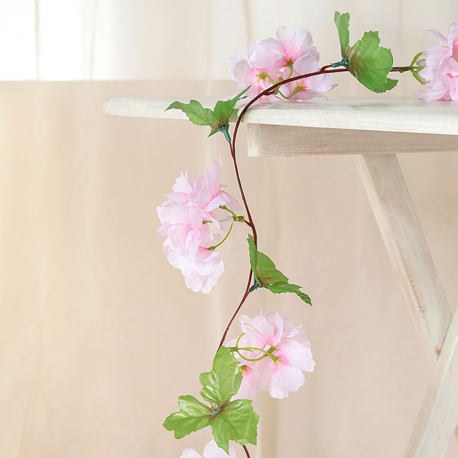 Efavormart 2 Pack | 7 Ft Blush Artificial Cherry Blossom Silk Flower ...