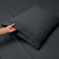 thumbnail image 2 of Kearding Juego de ropa de cama para el hogar Sábana Funda de colchón Funda de almohada Juego de ropa de cama de poliéster de color sólido Juegos de cama gris oscuro rey Kearding HA6267-37B, 2 of 6