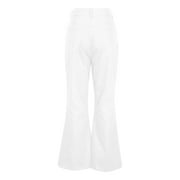 Fgnfyis 70s Disco Pants for Men Cowboys Stretch Bell Bottom 60s 70s Flared Leg Denim Jeans Vintage Bootcut Denim Pants White XL