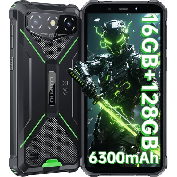 Oukitel G3 Rugged Phone Unlocked, 16GB 128GB/SD 1TB , 6" Hd Screen, 6300mAh Battery, IP68 & IP69K Waterproof, 13MP Camera,3.5mm Jack,Nfc/T-Mobile