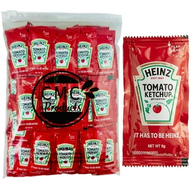 Slide Seal Bag of 50 Heinz 9g Ketchup Condiment Packs - Ketchup w/ Plastic Food Bag & Slide Seal  Perfect for Boxed Lunches, BBQ, Picnics, and Parties (Ketchup, 50 Count)