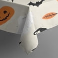 thumbnail image 5 of Beige Halloween Pumpkins Ghosts and Bats Square Tablecloth,Waterproof Square Table Cover,Wipeable Spillproof Washable Table Cover for Home Kitchen Party Decor 52"x52"(132x132cm), 5 of 6