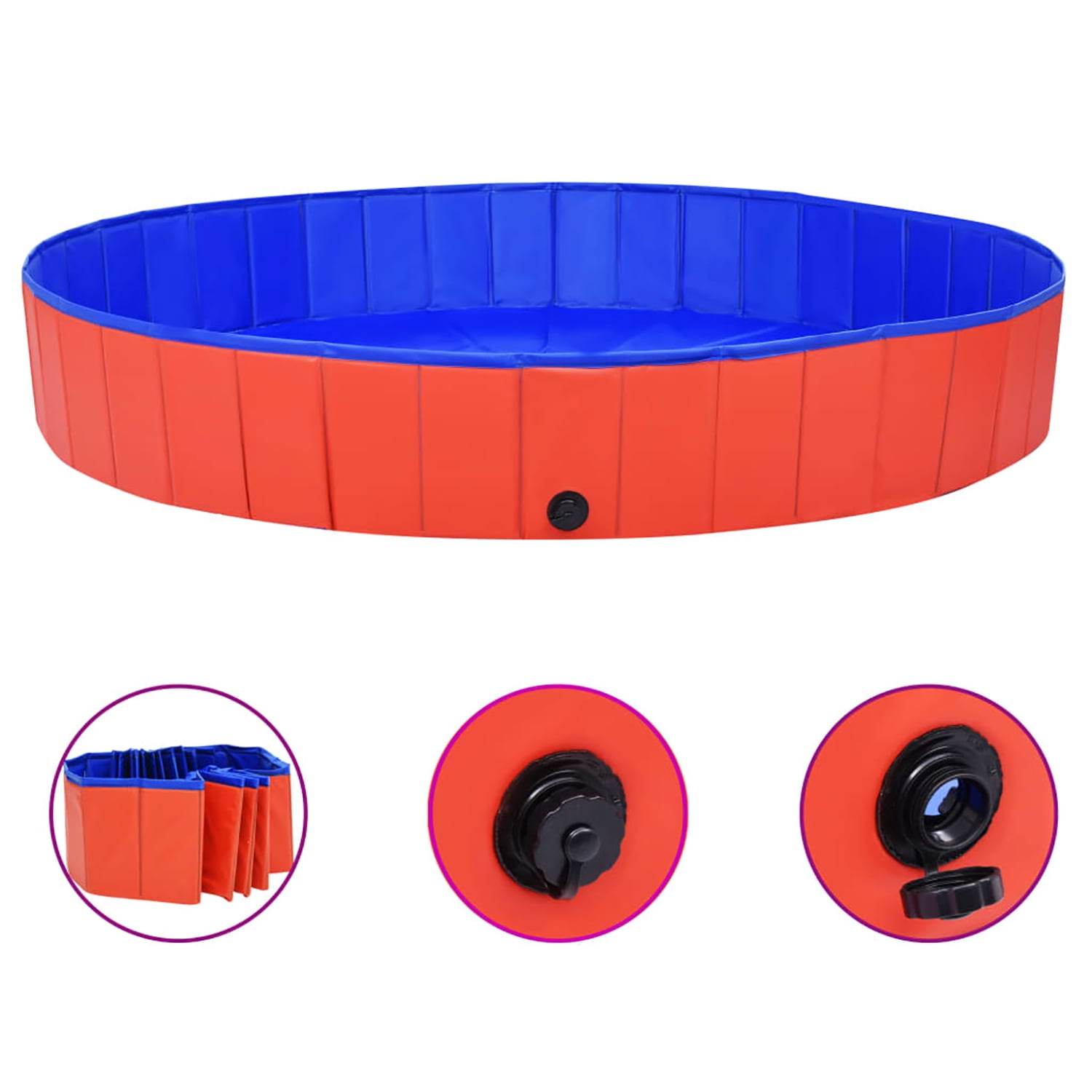 Pefilos 78.7" Foldable Dog Swimming Pool Large, Medium, Small Sizes, PVC Pet Pool for Outdoor, Red Pefilos 78.7" Foldable Dog Swimming Pool Large, Medium, Small Sizes, PVC Pet Pool for Outdoor, Red