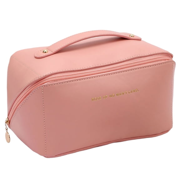 Travel Makeup Bag,Large Capacity Portable Toiletry Bag for Women Gift Waterproof PU Leather Cosmetic Pouch