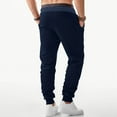 thumbnail image 4 of KeShDi Mens Cargo Work Pants Winter Men Solid Color Pocket Zipper Elastic Waist Draw Rope Sweatpants Trousers Navy XL, 4 of 6