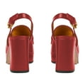 thumbnail image 5 of YDN Women Square Toe Chains Slingback Pumps Buckled Backstrap High Block Heels Outdoor Date Work Loafer Shoes Size 7 Red, 5 of 5