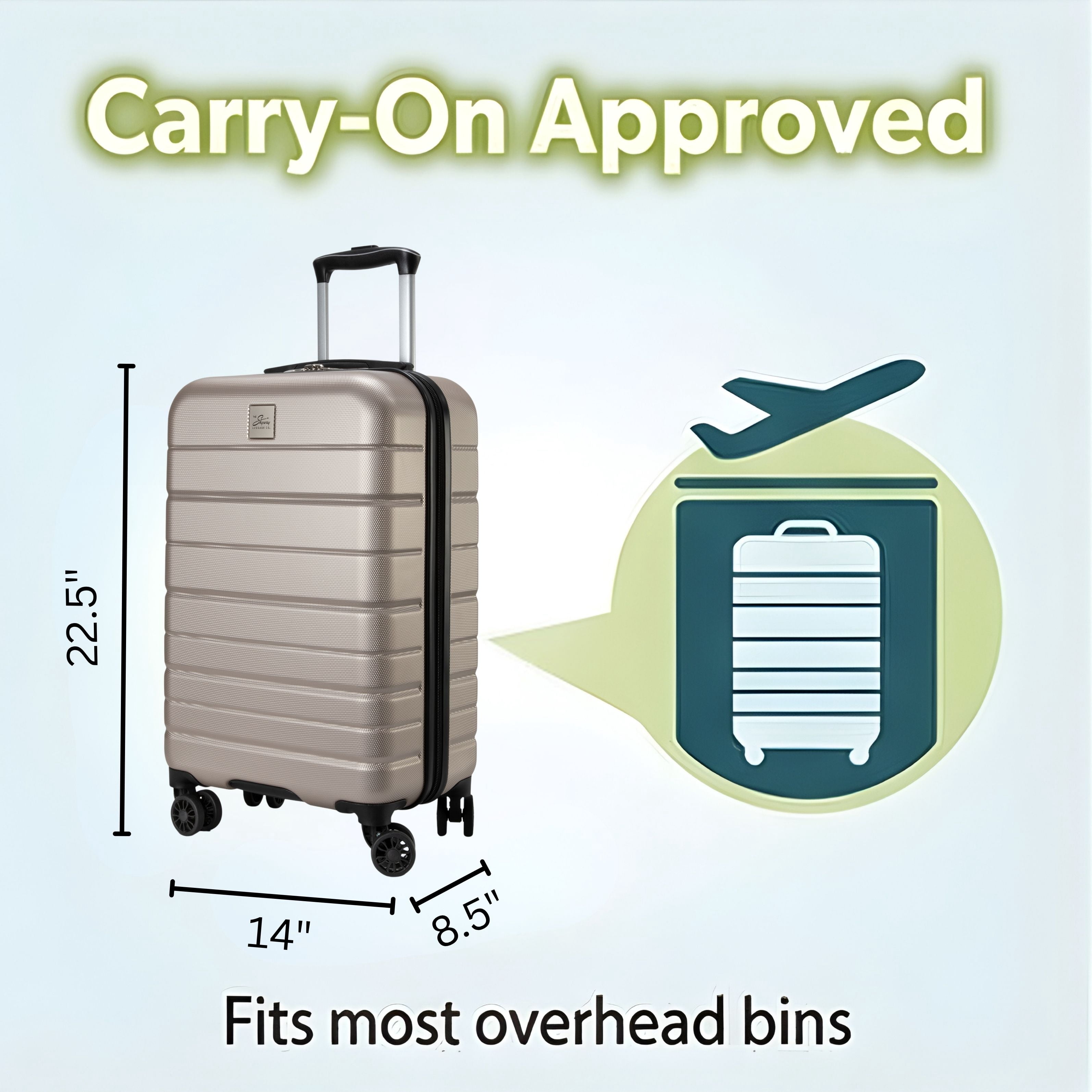 Skyway Luggage Epic 2.0 3-Piece Set Hardside 8-Wheel Spinner, (20" Carry-on, 24" Medium Check-In & 28" Large Check-In)