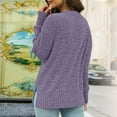 thumbnail image 4 of Tunic Sweaters for Women Long Sleeve Pullover Shirts Crewneck Loose Lightweight Casual Knit Tunic Tops Purple XXL, 4 of 7