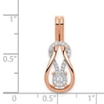 thumbnail image 2 of 14k Rose Gold Lab Grown Diamond Knot Slide Pendant Necklace 25.17mm Long Pendant for Women, 2 of 2