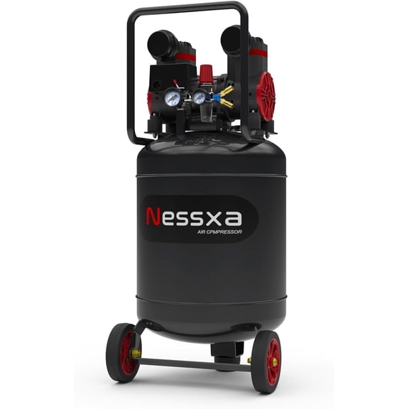 14 Gallon Ultra Quiet Oil-Free Air Compressor, 2HP 8.75 CFM@115PSI, 70dB, 2 Quick Couplers, 110V/60Hz for Auto Repair & Tire Inflation