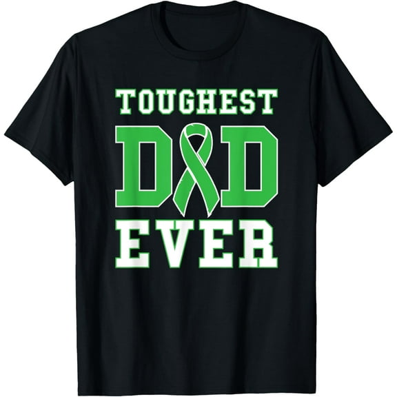 men and women can wear，Toughest Dad Ever - Liver Cancer Awareness Ribbon T-Shirt