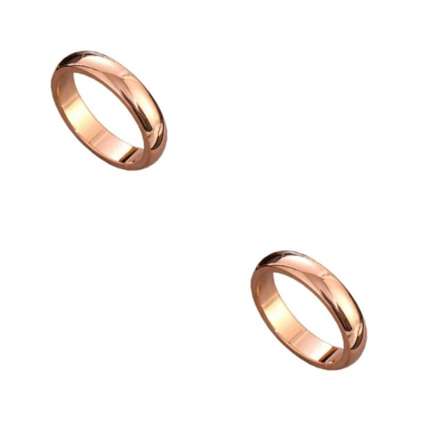 Anillo de banquete Qarigey para Parejas Aleación Rosa Oro Tamaño 10 2piezas
