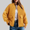 thumbnail image 2 of Juosiy Women Autumn and Winter New Diamond Shaped Lattice Jacket Simple Fashionable Thick Warm Coat with Pockets, 2 of 4