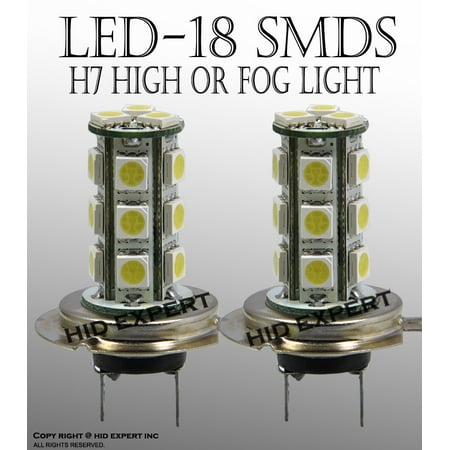 LED H7 18 SMD Super Xenon White Fog Light Bulbs Free Shipping
