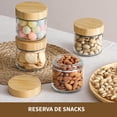 thumbnail image 3 of U Chef Frascos de Vidrio con Tapa, Set de 4 Frascos Herm&eacute;ticos de Vidrio para Alimentos, Recipientes de Avena con Tapas de Bamb&uacute;, Frascos con Tapa De Bamb&uacute; para Cocina, 3 of 6