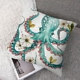 thumbnail image 7 of Wuche  Octopus Throw Pillow Cover Decorative Square Chenille Cushion Cover Green Flower Accent Pillow Case White Pillowcase for Bed Bedroom Couch Chair ， various sizes, set of 2 pieces White, 7 of 7