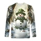thumbnail image 4 of Blusas y camisas de manga larga con cuello redondo para hombre, estilo casual, cuello redondo, manga larga, camiseta con estampado navideño, blusa de poliéster para hombre., 4 of 5