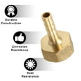 thumbnail image 5 of Unique Bargains 1pcs 1/4" Barb x 3/8" NPT Female Brass Fitting Hose Adapter 6mm OD Brass Hose Fitting with 2 Clamps, 5 of 6