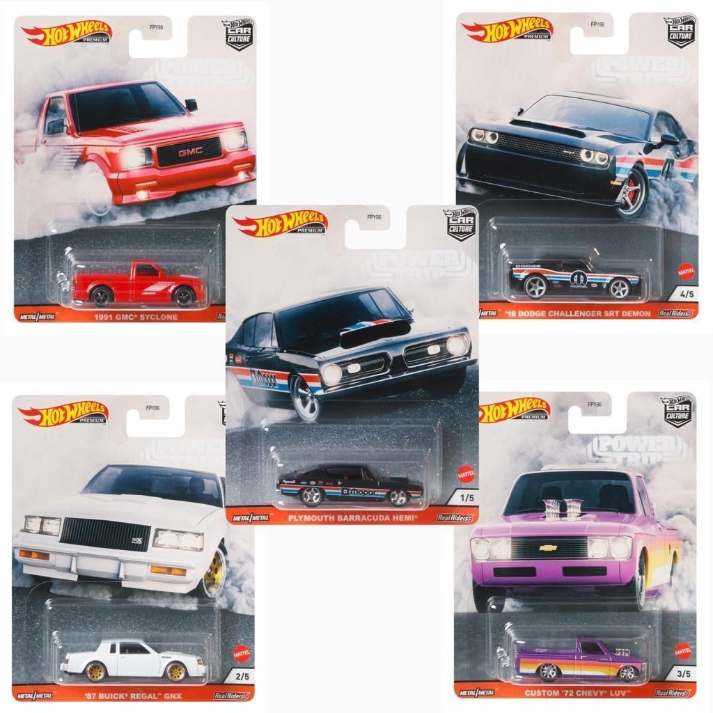 HOT WHEELS 2020 CAR CULTURE POWER TRIP SET OF 5 CAR DODGE CHEVY BUICK  IN-STOCK