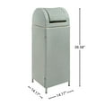 thumbnail image 2 of happimess Darla 31.39-Gallon All-Weather Wicker/Metal Swing Top Hideaway Outdoor Trash Can for Package Delivery, Patio Furniture, Cushions, Gardening Tools, Pool Supplies, Mint Blue/White, HPM1202C, 2 of 9
