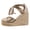 Gold, variant on Women's Espadrilles Wedge Platform Sandals Ankle Strap Closed Toe Tie up Summer Beach Shoes