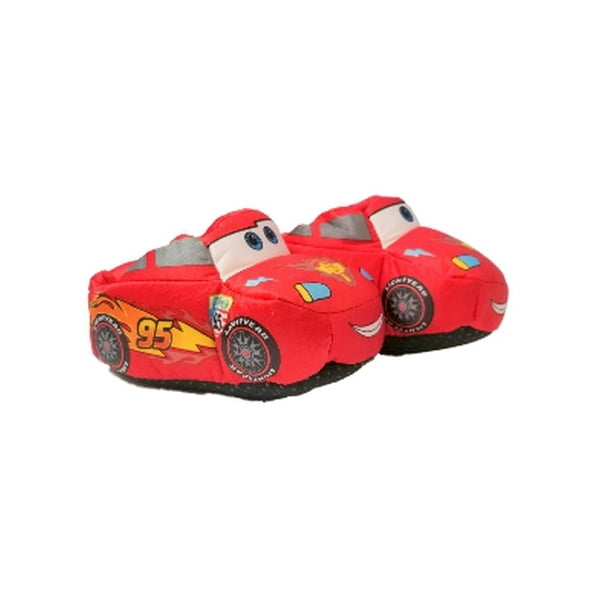 Disney Toddler Boys Cars Slippers Plush Red Lightning McQueen Slipper Shoe 5/6 -