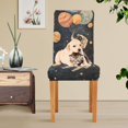 thumbnail image 4 of Yayeee 2 Pack Dining Chair Covers Stretch Parson Chairs Slipcovers Seat Protector, Retro Watercolor Planet, 4 of 6
