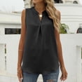 thumbnail image 3 of Women's Tops Chiffon V Neck Sleeveless Blouse Casual Solid Shirts, 3 of 5