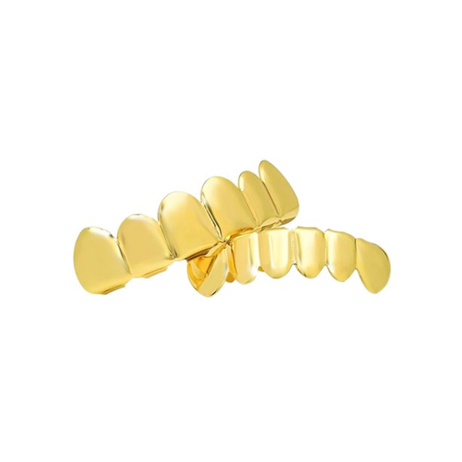 Teeth for Hip Hop Cool Mouth Grill Funny Top Bottom Gold Plated Tooth Cap Set