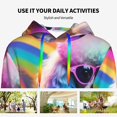 thumbnail image 4 of Wukai Rainbow Poodle Urban Street Print Womens Hoodies Fleece Sweatshirts Long Sleeve Sweaters Pullover Fall Outfits Winter Clothes-X-Large, 4 of 7