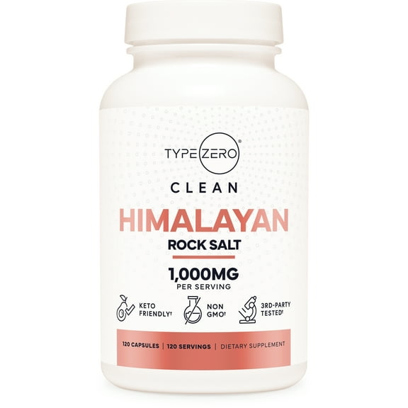 TypeZero Himalayan Rock Salt Capsules (120 Capsules) (1000mg per serving)