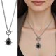 thumbnail image 2 of Gothic Punk Heart Necklace With Spikes Alloy Jewelry Edgy Style Elegant Clavicle Chain Perfect For Alternative Fashion, 2 of 4