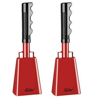 Cowbells with Handles, Red Noise Makers Set (9.5 Inches, 2-Pack) 