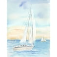 thumbnail image 2 of Coulter, Cynthia 26x32 Gold Ornate Wood Framed with Double Matting Museum Art Print Titled - East Coast Lighthouse sailboat panel I, 2 of 4