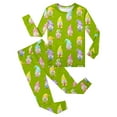 thumbnail image 4 of Gunia Todder Easter Pajamas Boys Girls Long Sleeve Cartoon Bunny Egg Print Tops T Shirt Pants Outfits Soft Cute Unisex Loungewear 2-9 Years, 4 of 6
