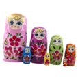 thumbnail image 4 of Adorables niñas de madera Kits de muñecas de anidación rusas Decoración de habitación del niño Regalos de inauguración de casa hechas Rosado azul CUTICAT Muñeca rusa de anidación, 4 of 8