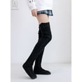 thumbnail image 2 of Gustave Women's Wool Thigh High Stockings,Over The Knee High Socks Leggings, Winter Cable Knitted Stretchy Long Sockings "Black", 2 of 7