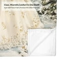 thumbnail image 5 of Warm Gift-Little Angel And Animals In A Snowy Forest Print Flannel Blanket Soft Warm Cozy Blanket For Sofa Bed Car Camping Office Home Decor Gift Blanket For All Seasons, 5 of 7