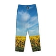 thumbnail image 4 of Sigee Blooming Sunflower Field Print Women's Soft Pajama Pants - Breathable and Comfortable Lounge Sleep Bottoms with Elastic Waistband and Pockets-X-Large, 4 of 9